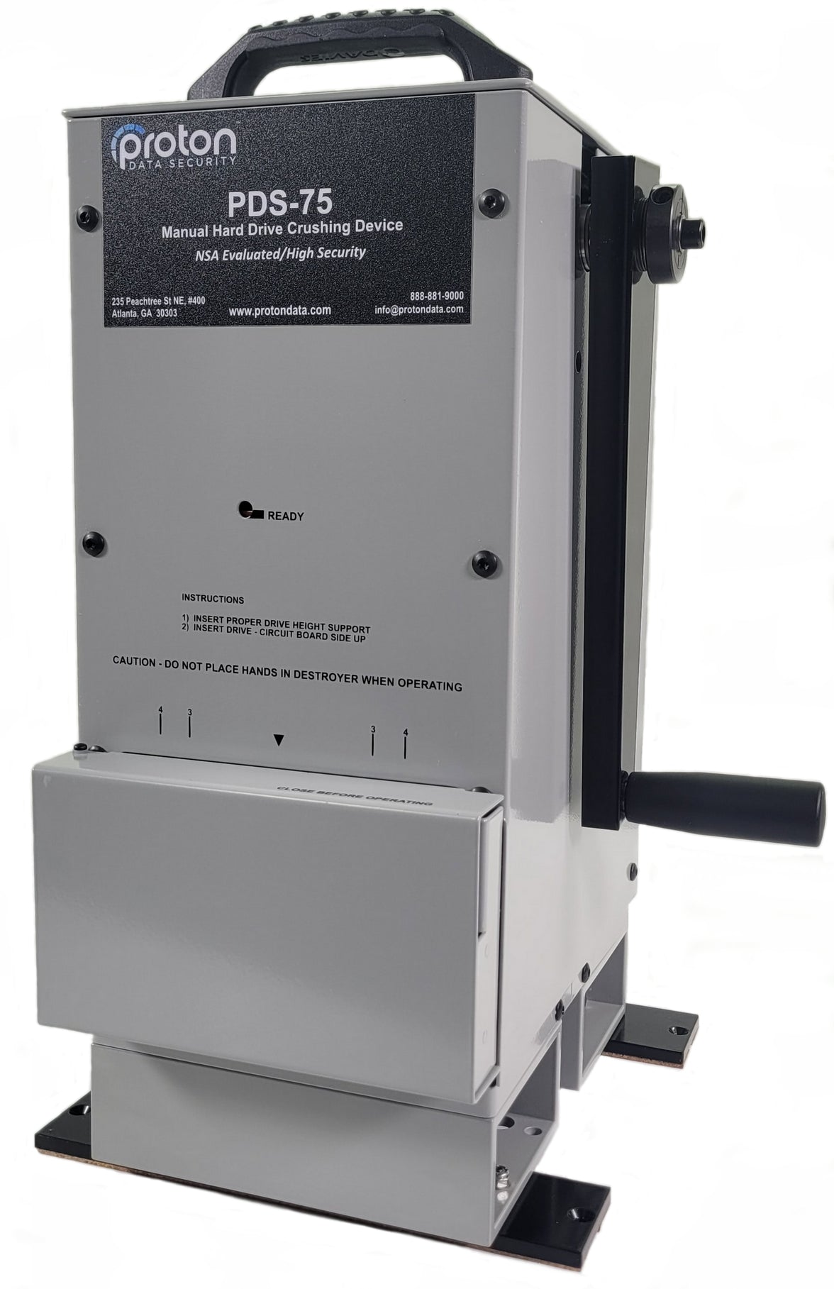 Proton PDS-75 Hard Drive Crusher (manually powered) — Turtlecase