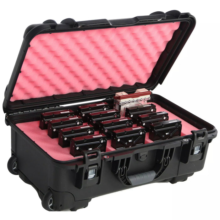 3.5" Hard Drive Waterproof Case - 12 Capacity - Long Slots (Wheeled)