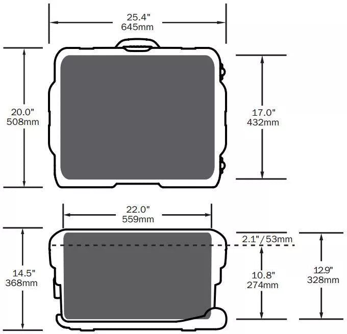 760 Wheeled Customizable Equipment Case (22"x17"x12.9")